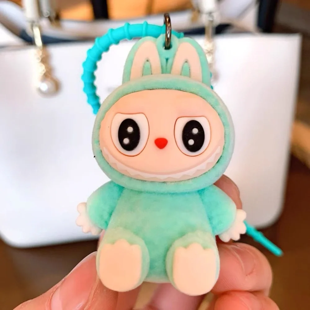 Large Fuzzy Cute Labubu Lafufu Bunny Keychain. Charm for Backpack, Bags, Gift